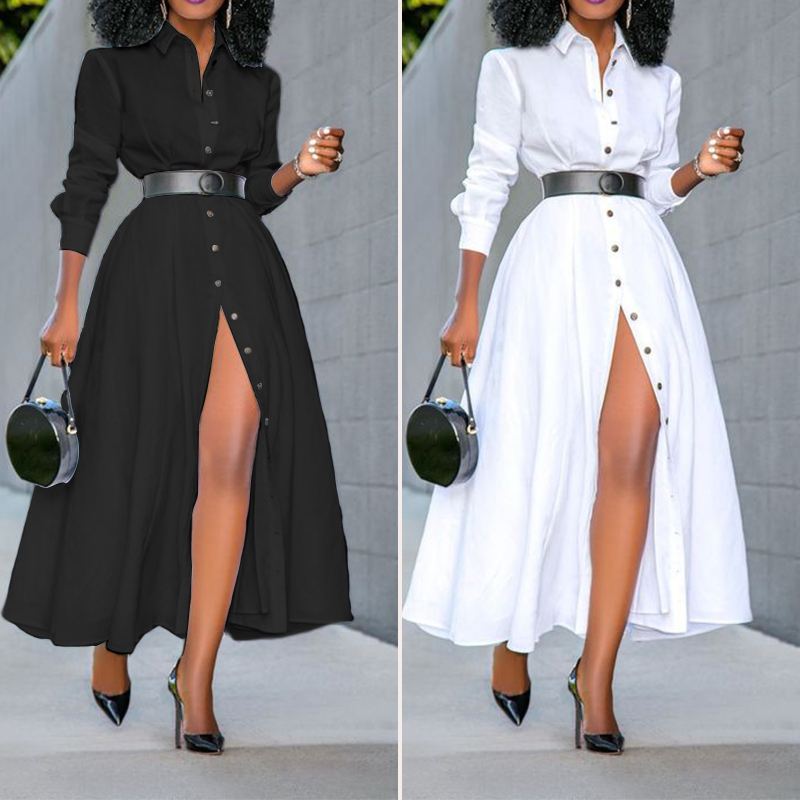 Loose Long Sleeve Shirt Dress