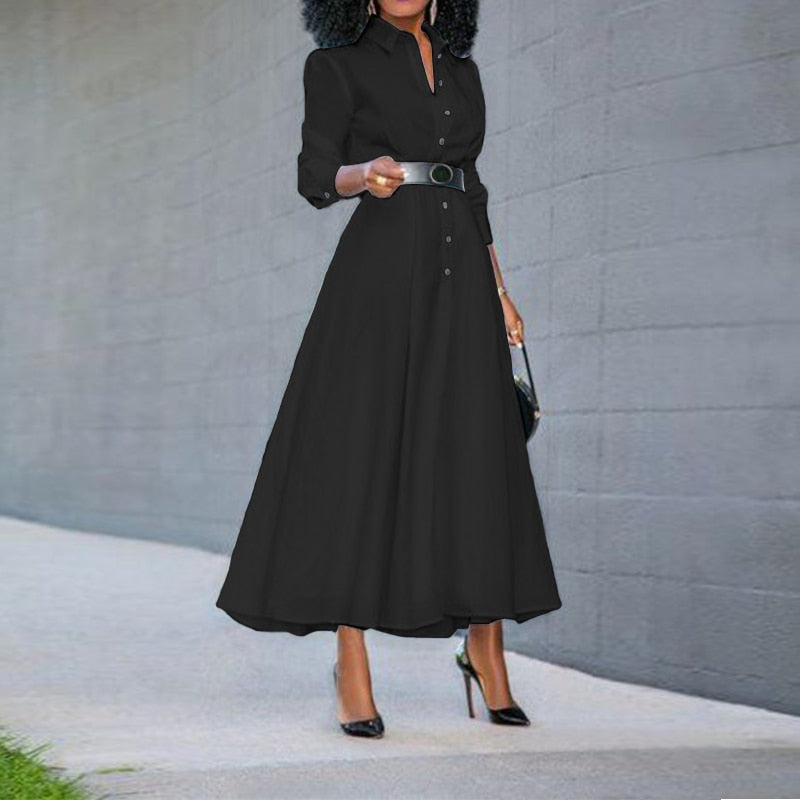 Loose Long Sleeve Shirt Dress