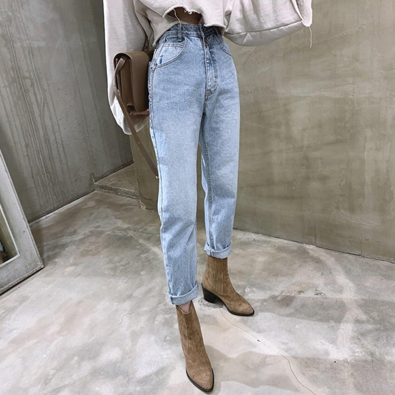 Vintage High Waist Straight Denim