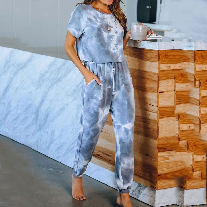 Tie Dye Top 2 Piece Loungewear Trouser Set ApricityBoutique