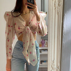 Floral Wrap Top