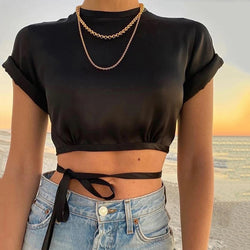 Talia Satin Crop Top