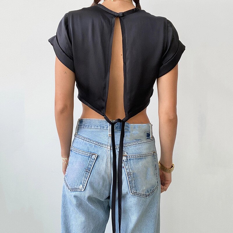 Talia Satin Crop Top