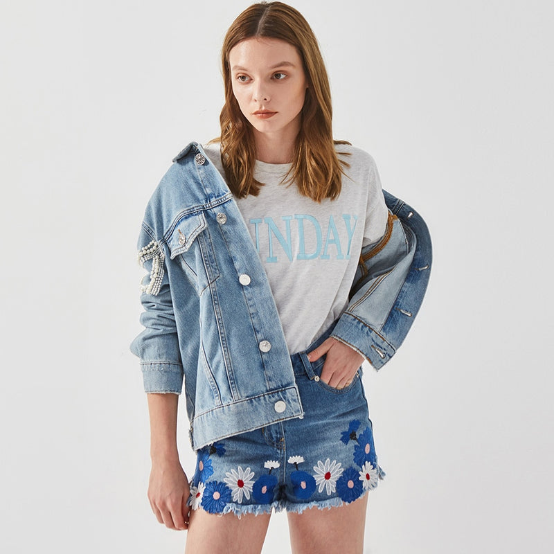 Tinsley Vintage Embellished Denim Jacket